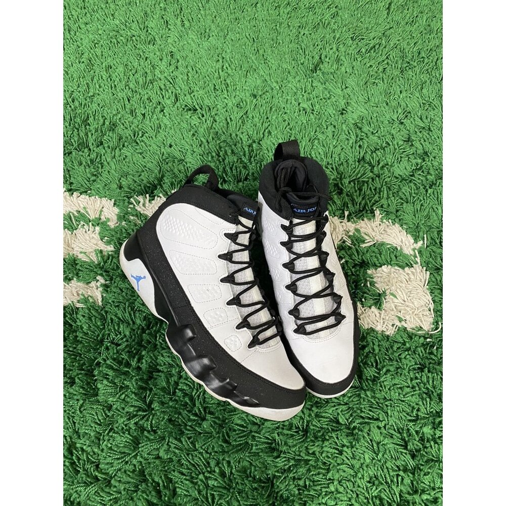 Jordan Retro 9 Men’s Basketball Shoes - White/Black/Blue - Picture 9 of 9